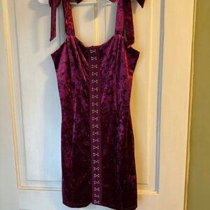 Forever 21 Velvet mini dress w/ faux shoulder ties